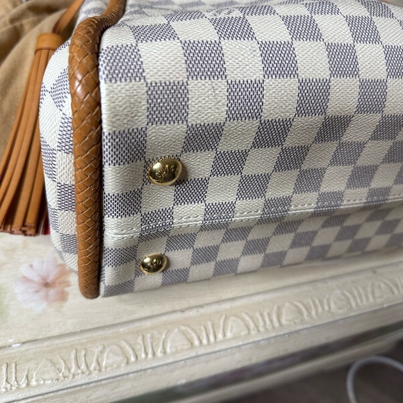 Rare find Louis Vuitton Propriano Damier Azur Shoulder Tote w/ Tassel ✨ - Picture 9 of 13